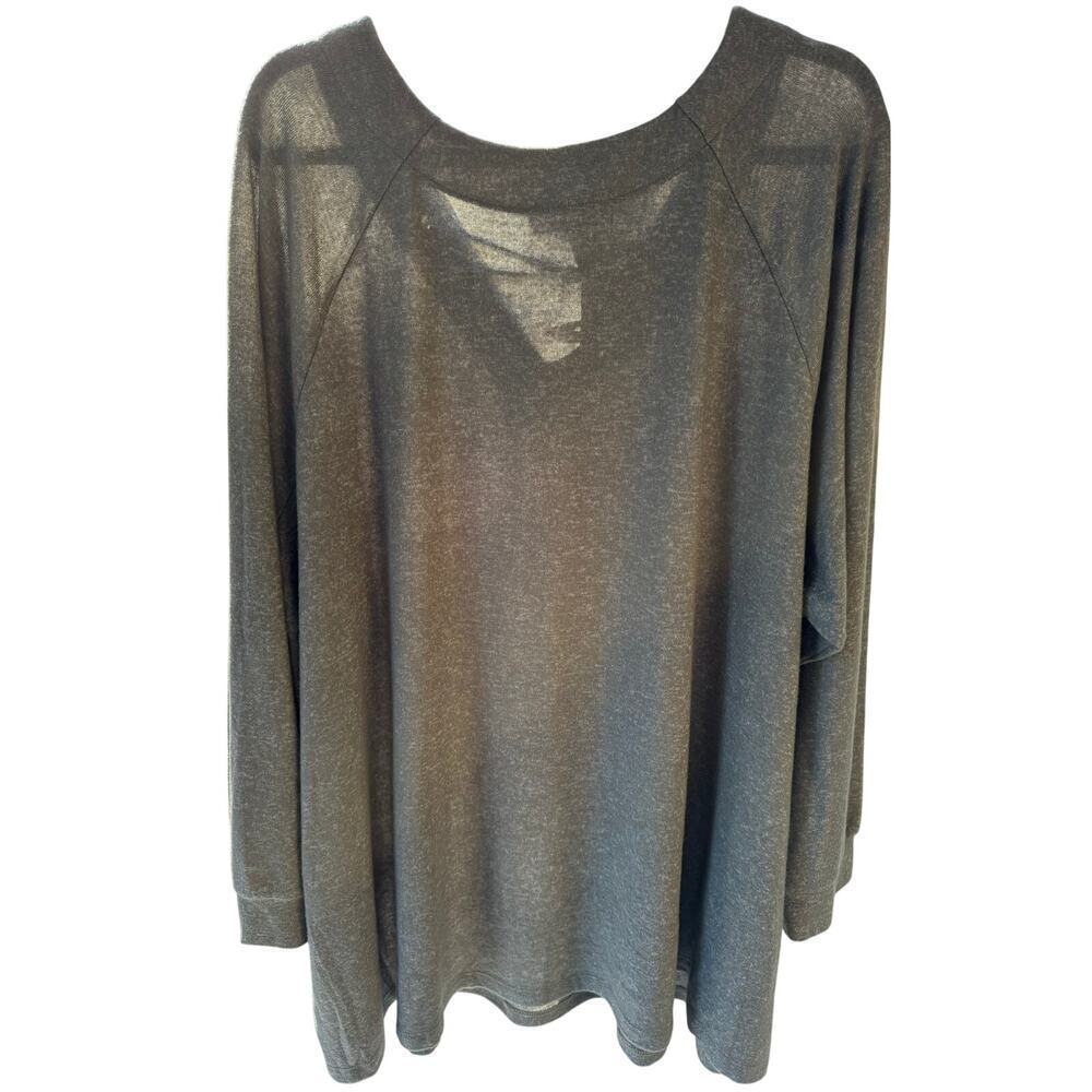 Woman Within 2X (26-28) gray soft tunic with lace up front over chest. - Picture 4 of 10